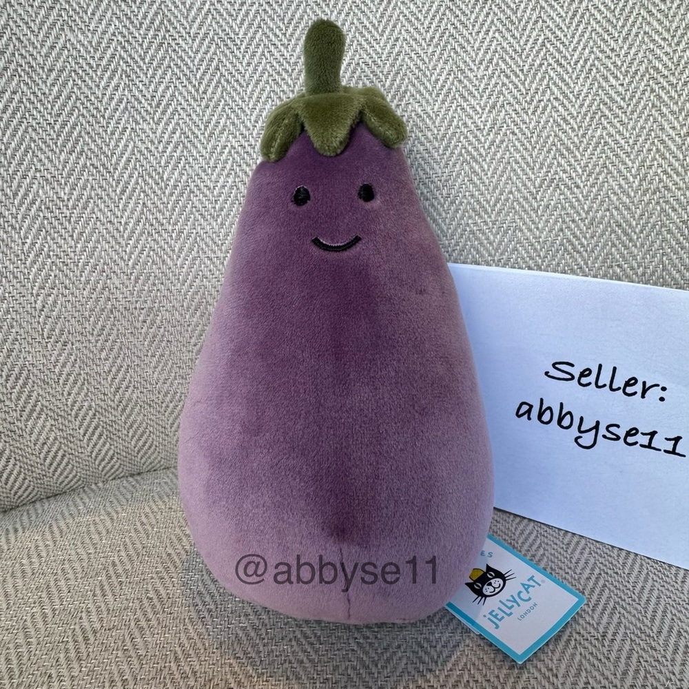 Jellycat Amuseables Eggplant - Small - Authentic - BNWT - Fast Ship